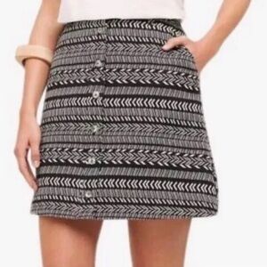 ANTHROPOLOGIE | MAEVE Field Notes Aztec Stripe Print Button Skirt Women’s Size 0
